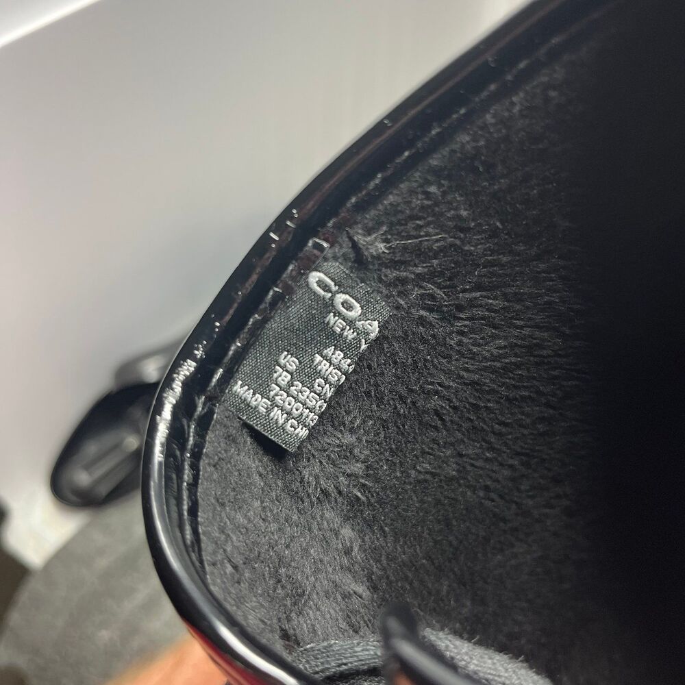 Coach Tristee Tall Rain Boots Rubber Black Signature Print Logo Women’s 7 B - Picture 8 of 9